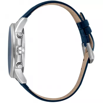JUST CAVALLI MAN JC1G175L0225 42 mm sininen kellotaulu nahkaranneke kvartsikello