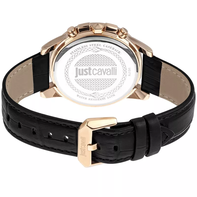 Just Cavalli miesten JC1G175L0235 42mm sininen kellotaulu nahkakello
