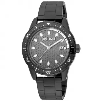 JUST CAVALLI MAN JC1G179M0085 42 mm kvartsikello sininen kellotaulu ruostumaton teräs mesh-ranneke rannekello