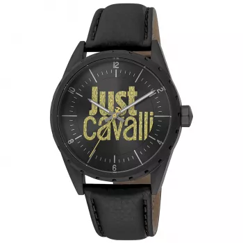 JUST CAVALLI MAN JC1G207L0035 42 mm sininen kellotaulu nahkaranneke kello