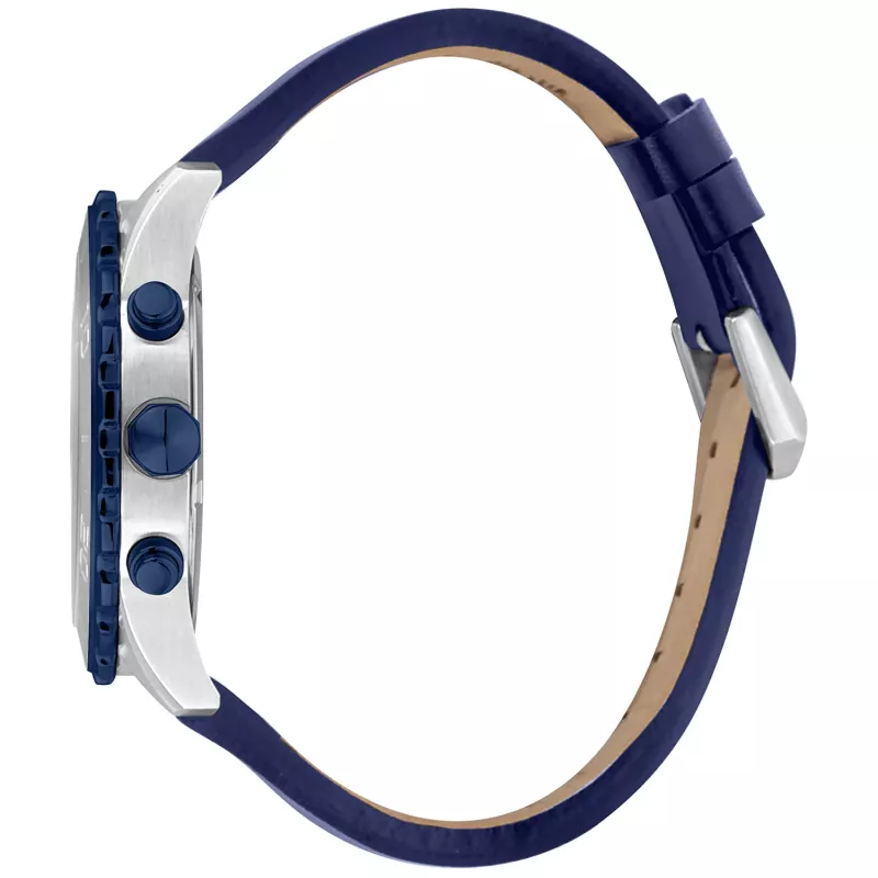JUST CAVALLI MAN JC1G214L0045 44 mm sininen kellotaulu nahkaranneke kello