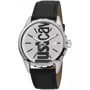 JUST CAVALLI MAN kello JC1G082L0105 (42mm) sininen kellotaulu sininen nahkaranneke