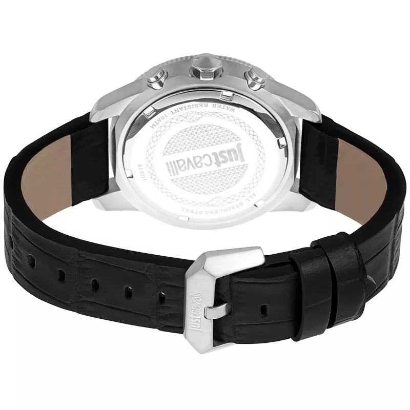 JUST CAVALLI miesten kello JC1G215L0015 42mm musta kellotaulu nahkaranneke