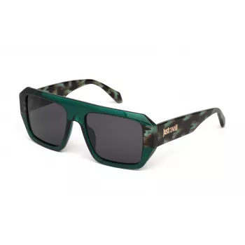 JUST CAVALLI unisex suorakaiteen muotoiset aurinkolasit SJC101V5507LG Havana asetaatti ruskea liukuvärilasi 55/18/145 mm