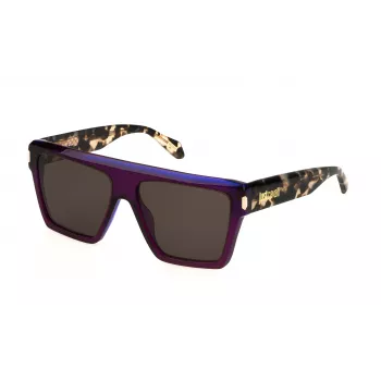 JUST CAVALLI unisex-aurinkolasit SJC032-5709FE ruskea havanna geometrinen asetaattikehys ruskeat liukuvärjätyt linssit 57/15/145 mm