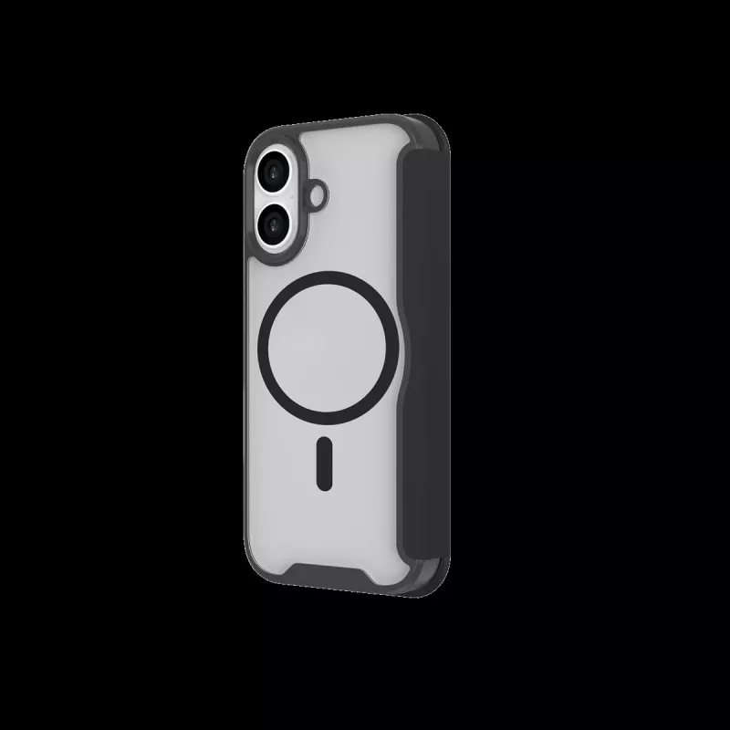 JUST MUST CHAMPION II MAGSAFE FLIP CASE kotelo iPhone 17 -laitteelle, musta
