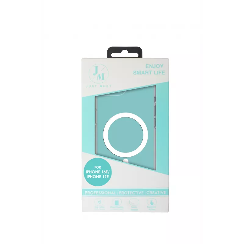 JUST MUST JM Crystal MagSafe-yhteensopiva iPhone 16e/17e Clear