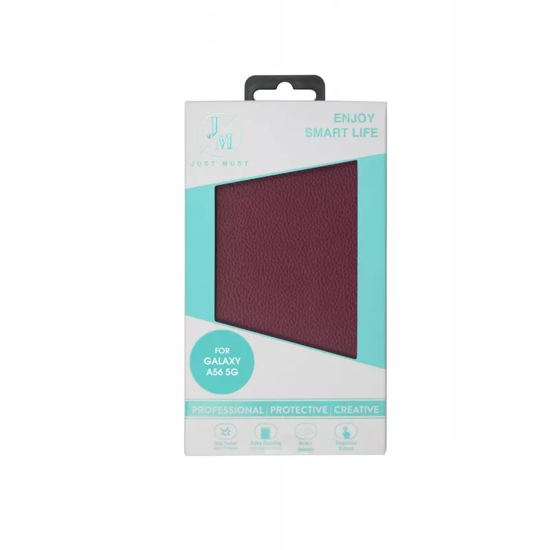 JUST MUST JM STAND FLIP CASE kotelo Galaxy A56 -laitteelle, burgundinpunainen