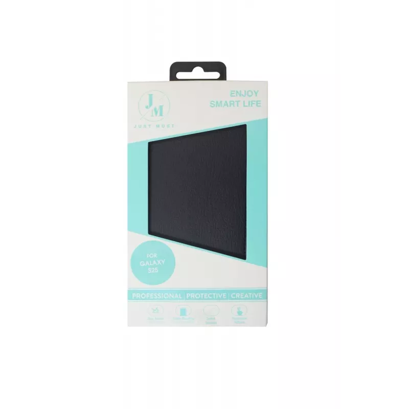 JUST MUST JM STAND FLIP CASE kotelo Galaxy S25 -laitteelle musta