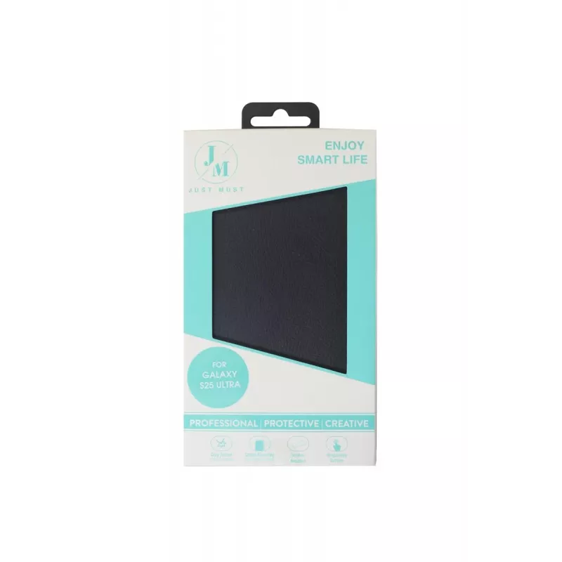 JUST MUST JM STAND FLIP CASE kotelo Galaxy S25 Ultra -laitteelle musta