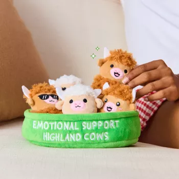 Just Play Emotional Support Highland Cow pehmolelu - ruskea, 25 cm