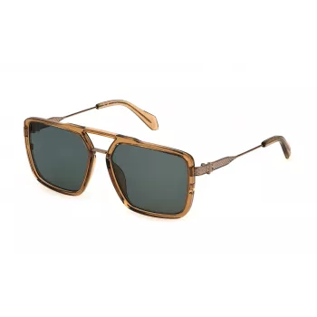 JUSTCAVALLI miesten aurinkolasit SJC040-580913 Havana Brown Gradient neliömäinen asetaatti 58mm