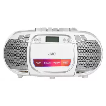 JVC RC-E451W kannettava CD-soitin FM/AM-radiolla, AUX-tulolla, Bass Boost, valkoinen