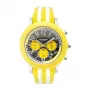 K&BROS unisex-analogikello 9427-3-710 43 mm ruostumaton teräskotelo musta taulu nahkaranneke