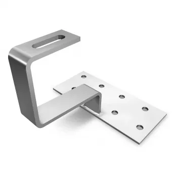 K2 Systems 1000001 kattokoukku tiilikatoille, ruostumaton teräs, pohjalevy 150x60x5 mm, varsi 30x6 mm
