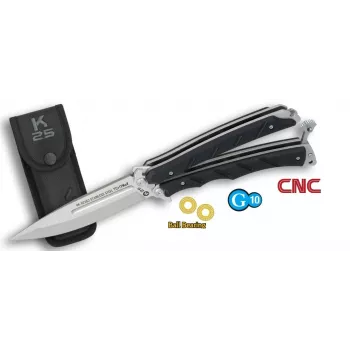 K25 02263 balisong-perhosveitsi CNC-terä kuulalaakeri