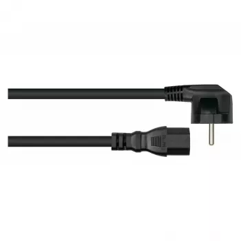 Kabelmeister virtakaapeli 90° kulma-Schuko-pistokkeella C15-liittimeen, 3 m, musta