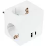 KABELMEISTER pistorasiakuutio 3x suojakosketinpistorasialla, USB-C 20W PD 3.0 ja USB-A 18W, 1,5m, valkoinen
