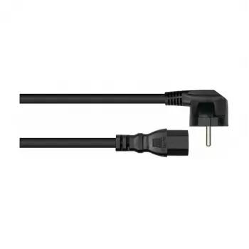 Kabelmeister Schuko-verkkojohto 90° kulmapistokkeella IEC C15, musta, 1,8 m