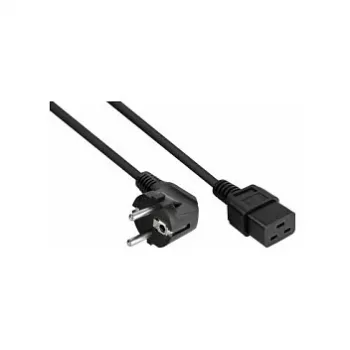 Kabelmeister SK0190-S050 Schuko-verkkojohto, 90° kulma CEE 7/7 C19-liittimeen, 5 m, musta