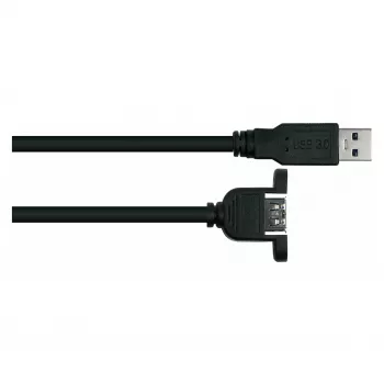 Kabelmeister USB 3.0 paneeliasennus jatkokaapeli, USB-A plugi - USB-A liitin, 0,5 m, musta, UL-sertifioitu