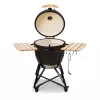 Kamado Bono Grande keraaminen grilli 23 inch puuhiiligrilli kärryllä, musta
