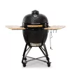 Kamado Bono Grande keraaminen grilli 23 inch puuhiiligrilli kärryllä, musta