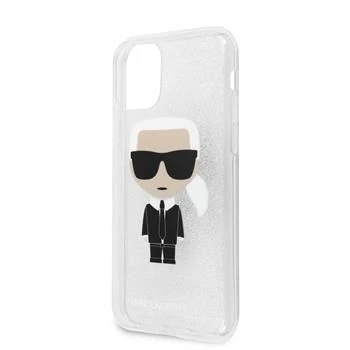 Karl Lagerfeld Apple iPhone 11 Pro Max Glitter Iconic runkosuoja hopea