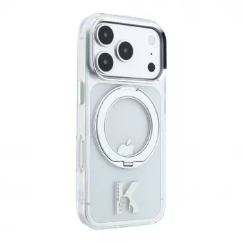 Karl Lagerfeld IML Ring Stand 360 Kameo Metal MagSafe -kotelo iPhone 18 Pro / 17 Pro - läpinäkyvä