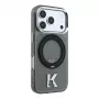 Karl Lagerfeld IML Ring Stand 360 Kameo Metal MagSafe-kotelo iPhone 18 Pro Max / 17 Pro Max -puhelimeen - musta
