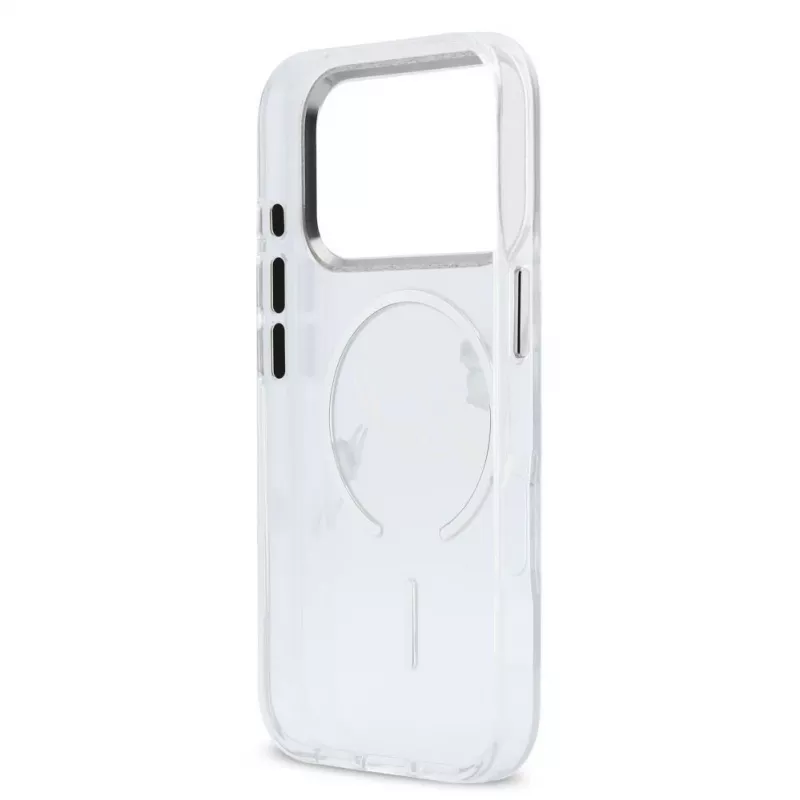 Karl Lagerfeld IML Karl Script Logo MagSafe -kovakotelo Apple iPhone 18 Pro -puhelimelle, läpinäkyvä
