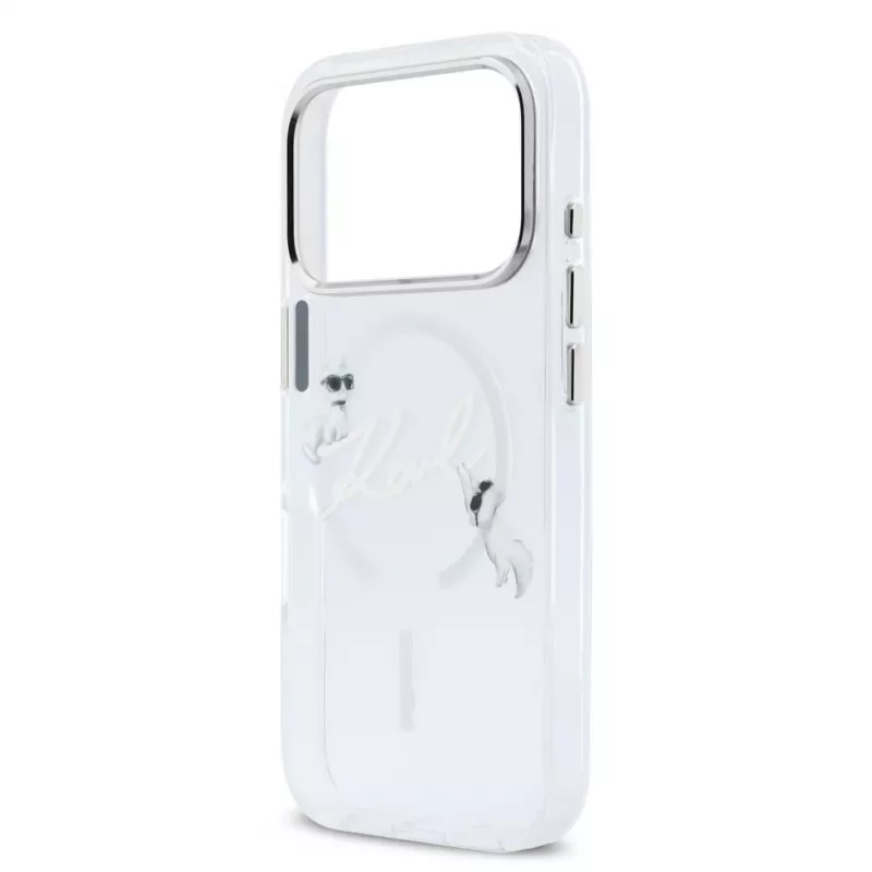 Karl Lagerfeld IML Karl Script Logo MagSafe -kovakotelo Apple iPhone 18 Pro -puhelimelle, läpinäkyvä