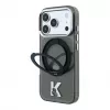 Karl Lagerfeld iPhone 18 Pro / 17 Pro MagSafe IML Ring Stand 360 Kameo Metal -kotelo - musta
