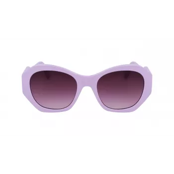 KARL LAGERFELD KL6146S-516 naisten kulmikkaat aurinkolasit - musta kehys, harmaat liukuvärjätyt linssit 54/20/140 mm