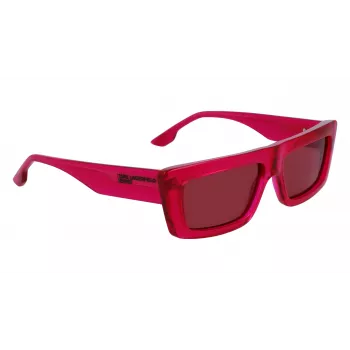 KARL LAGERFELD KLJ6147S unisex kulmikkaat aurinkolasit - musta asetaattikehys, harmaat polykarbonaattilinssit, 56 mm