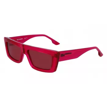 KARL LAGERFELD KLJ6147S unisex kulmikkaat aurinkolasit - musta asetaattikehys, harmaat polykarbonaattilinssit, 56 mm
