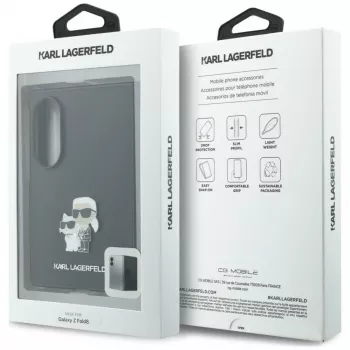 Karl Lagerfeld PU Saffiano Karl and Choupette kotelo Samsung Galaxy Z Fold8, musta