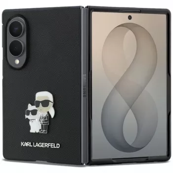 Karl Lagerfeld PU Saffiano Karl and Choupette kotelo Samsung Galaxy Z Fold8, musta