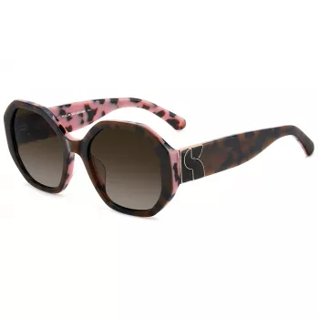 KATE SPADE naisten Flynnieg/S kulmikkaat aurinkolasit - mustat asetaattikehykset, harmaat polykarbonaattilinssit, UV400-suoja (54/20/140 mm)