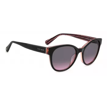 KATE SPADE naisten Nathalie GS807 aurinkolasit - mustat asetaattikehykset, harmaat liukuvärilinssejä, 55/17/140 mm