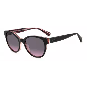 KATE SPADE naisten Nathalie GS807 aurinkolasit - mustat asetaattikehykset, harmaat liukuvärilinssejä, 55/17/140 mm