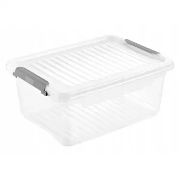 keeeper Clipbox Leonie säilytyslaatikko kannella, 11,4 L, läpinäkyvä, pinottava, elintarvikekelpoinen, BPA-vapaa, klipsisuljin, 37,5 x 28,5 x 16 cm
