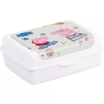 keeeper Deco-Click-Box Midi 1L Peppa Pig elintarvikkeiden säilytysastia, valkoinen