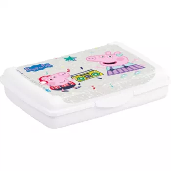 keeeper Deco-Click-Box Mini 0,5L Peppa Pig elintarvikkeiden säilytysastia, valkoinen