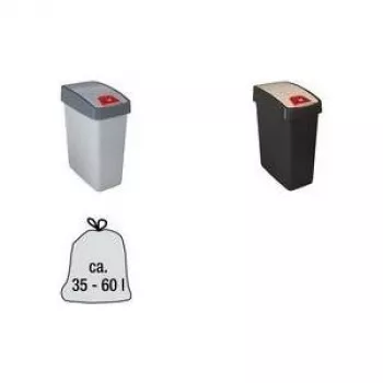 keeeper magne 25L jäteastia 2-suuntaisella heilurikannella, hopea/harmaa 1060416000000