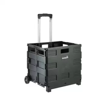 keeeper Olli taitettava ostoskärry 65L musta, kantavuus 35 kg