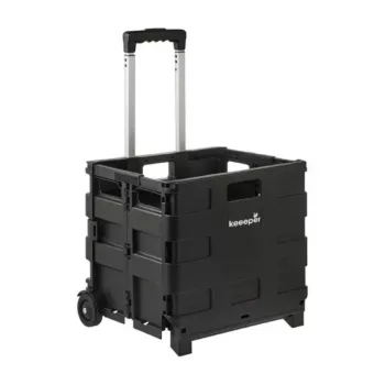 keeeper Olli taitettava ostoskärry 45L musta, kantavuus 25 kg, teleskooppikahva, alumiinirunko