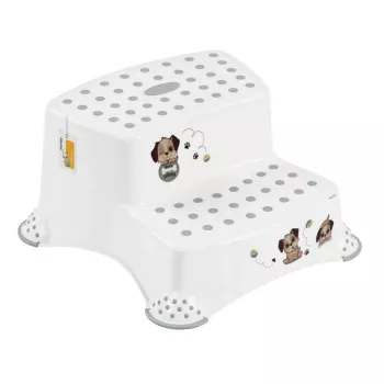 keeeper kaksiportainen penkki Igor Dogs, valkoinen, 40 x 37 x 21 cm, kantavuus 120 kg, liukumattomat jalat