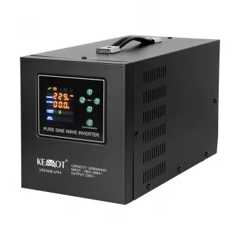 KEMOT PROsinus-2000/24-LFP4 puhdas siniaalto UPS-invertteri 2000VA/1400W 24V DC - 230V AC laturilla