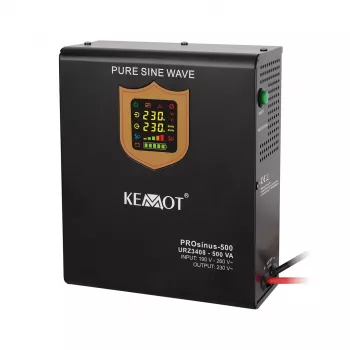 KEMOT PROsinus-500 seinäasennettava varavirtalähde, puhdas siniaalto, 12V 230V 500VA/300W